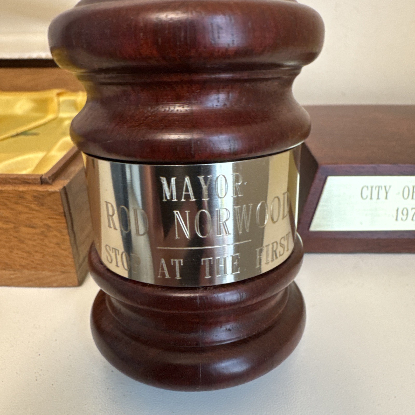 Vintage Judges Gavel St Helens Oregon Mayor Award 1971-1980