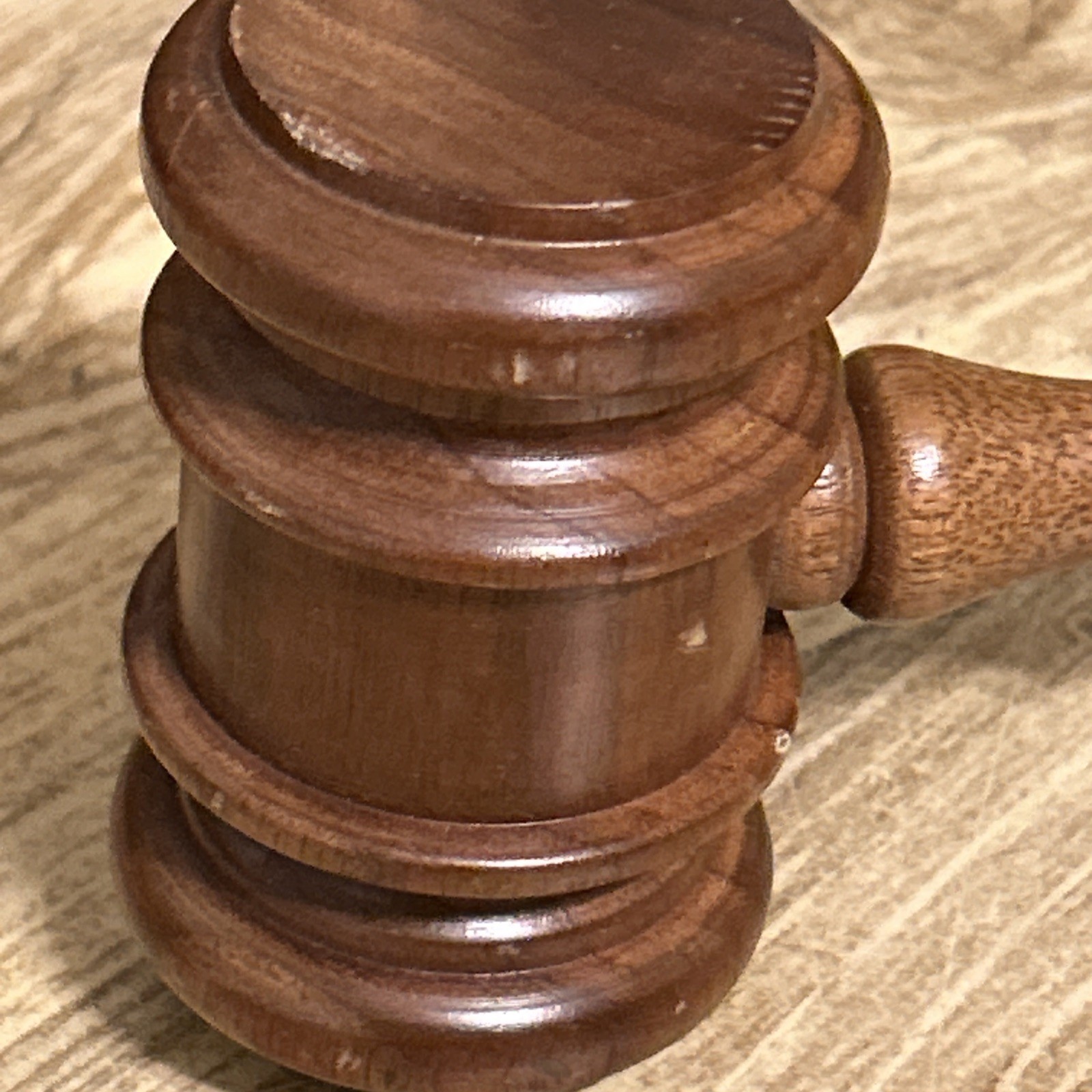 10”Vintage Solid hard Wood Gavel desk ornament auction ornate light weight