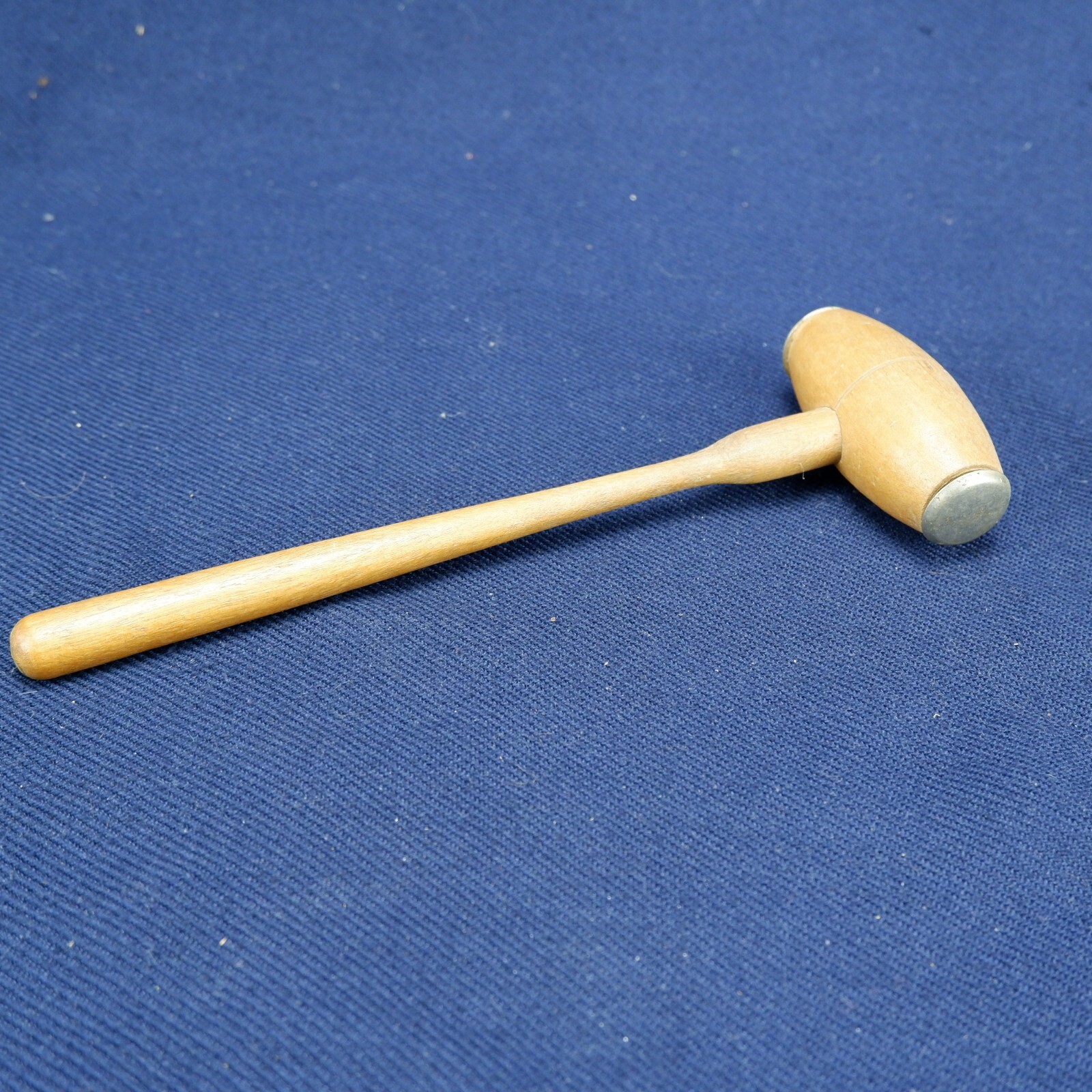 Small Vintage Wooden Mallet w/ Metal Face Plates