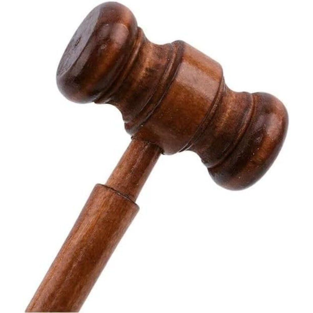Brown Handmade Wooden Gavel, Vintage Judge Gavel, Auction Gavels, Props and