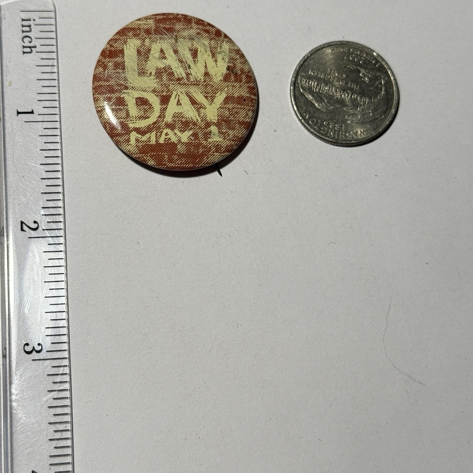 Law Day May 1 USA Lawyers Attorneys Pinback Button Tin Litho