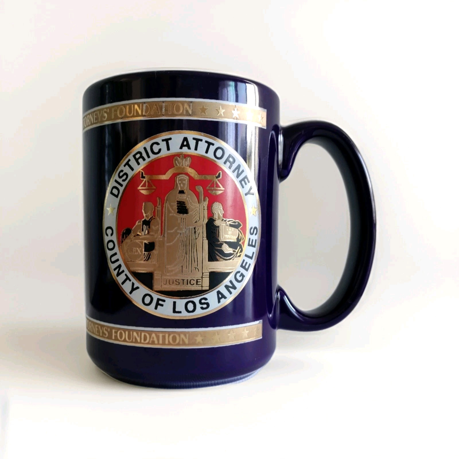 Mug Los Angeles LA District Office Foundation Historical Collectible Blue & Gold
