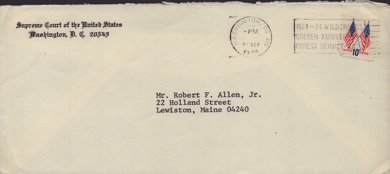 LEWIS F. POWELL JR. – TYPED LETTER SIGNED 09/23/1974