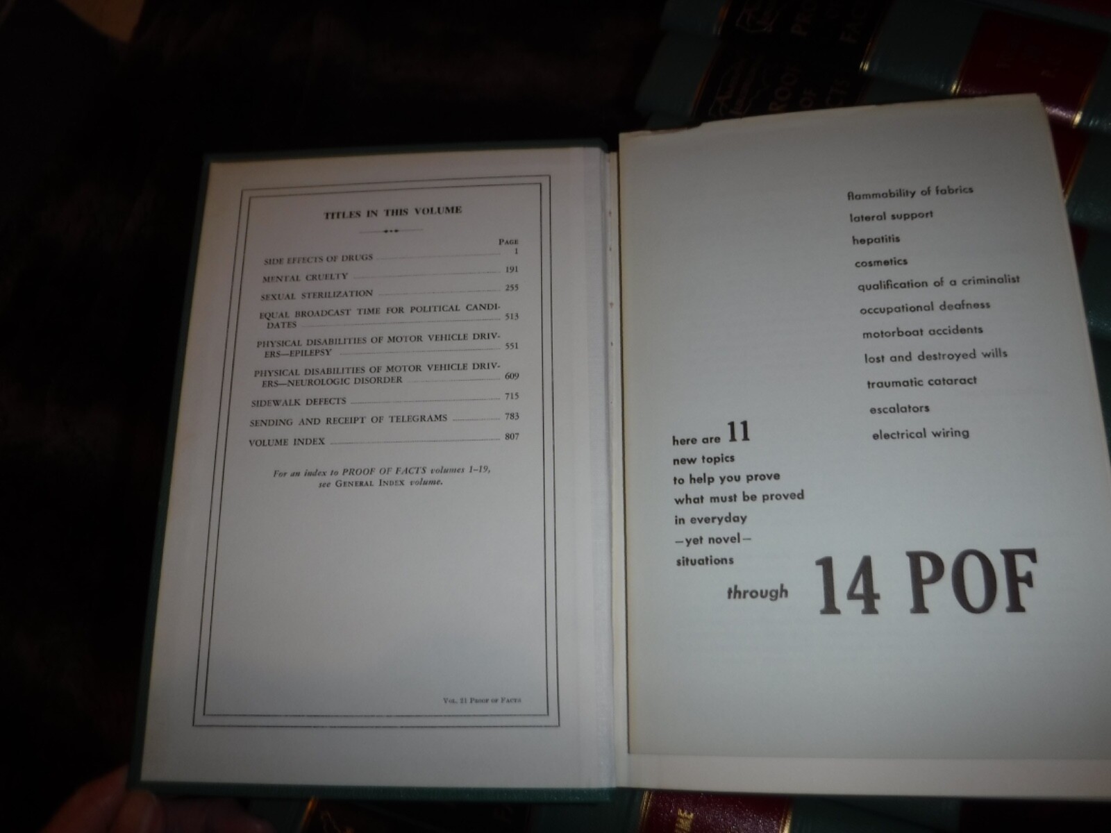 AMERICAN JURISPRUDENCE PROOF OF FACTS VOL 12 – 30 & INDEX : 20 LAW BOOKS