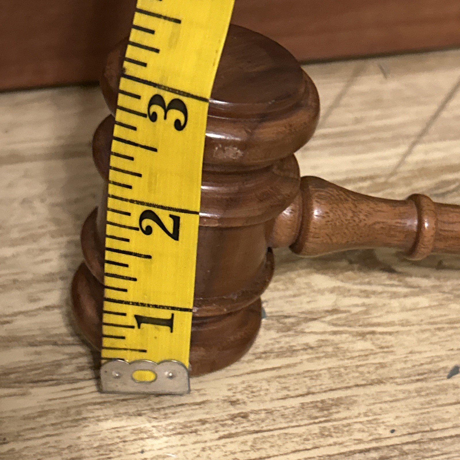 10”Vintage Solid hard Wood Gavel desk ornament auction ornate light weight