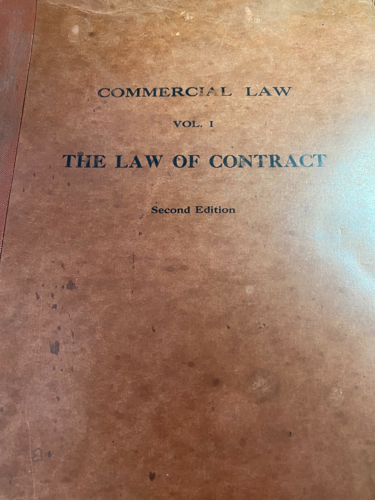 1925 Commercial The Law Of Contract Vol. 1 California Codes LAW Reference