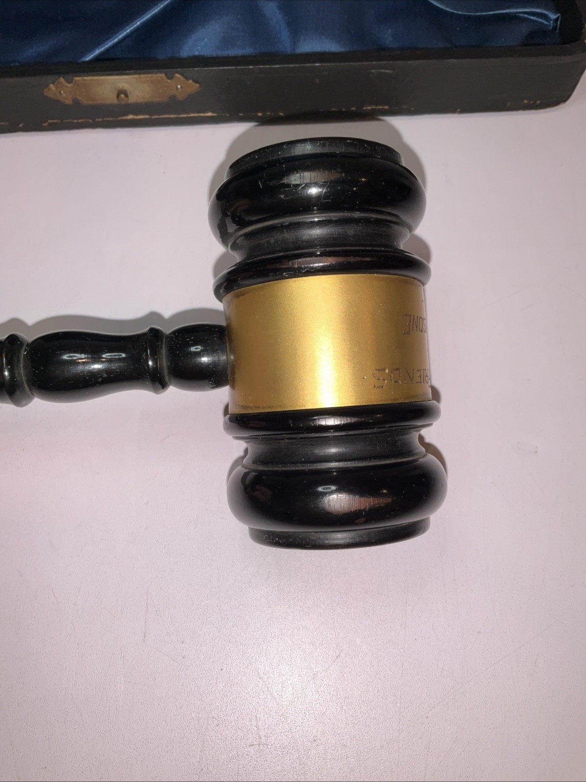 Antique 1926 Presentation Gavel w/ Case Italian Friends Filomeno Sammartino