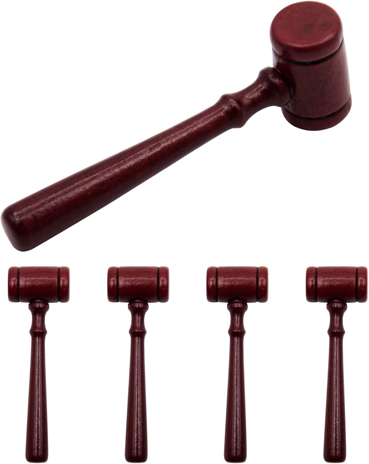 5Pcs Judge Gavel Wood Decor Small Wooden Hammer Judge Gavel Prop Decorative Lawy