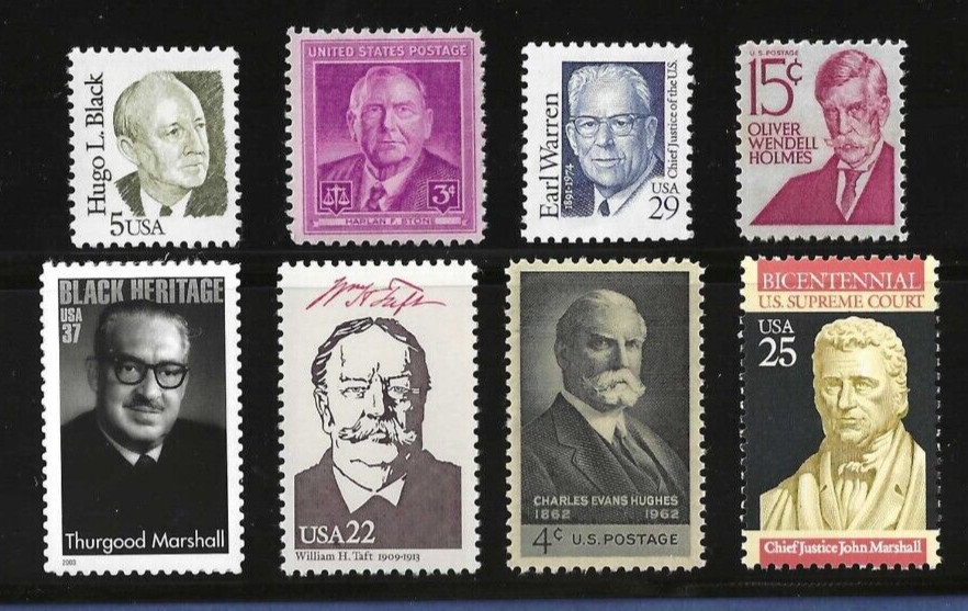 U.S. SUPREME COURT JUSTICES – SET OF 8 U.S. POSTAGE STAMPS – MINT CONDITION