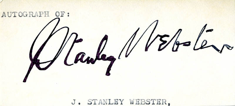 JOHN STANLEY WEBSTER – CLIPPED SIGNATURE