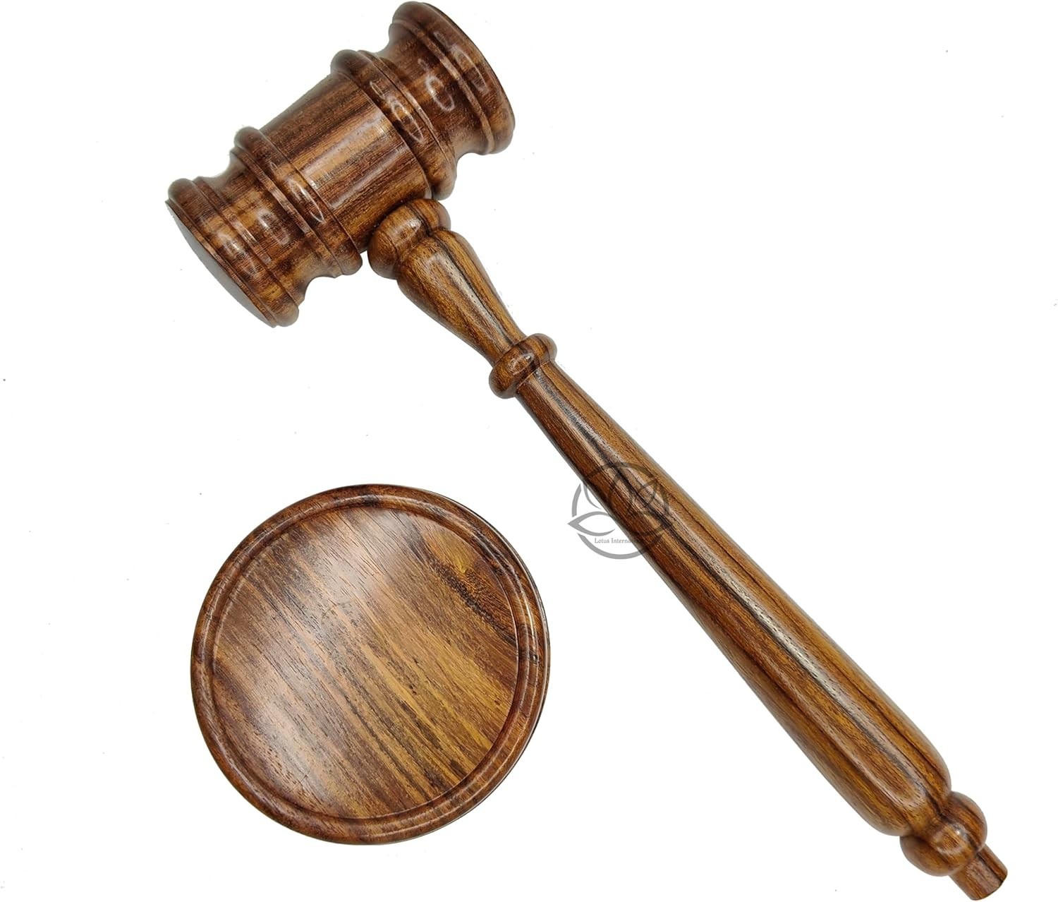 Wooden Gavel Block Set Engraved Boxed Large Blue 12 Inch Sturdy Rosewood