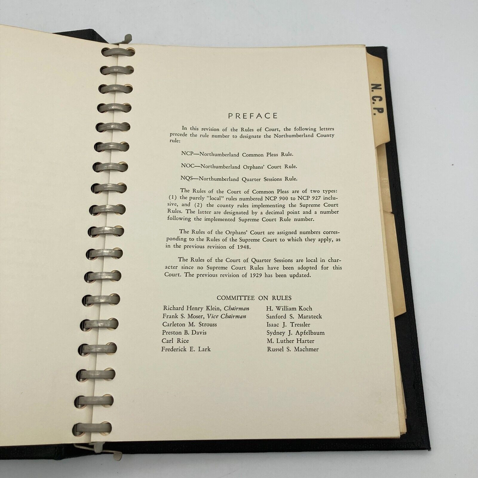 Rules Of Court Northumberland County Pennsylvania 1962 PA Law Book Orphans +More