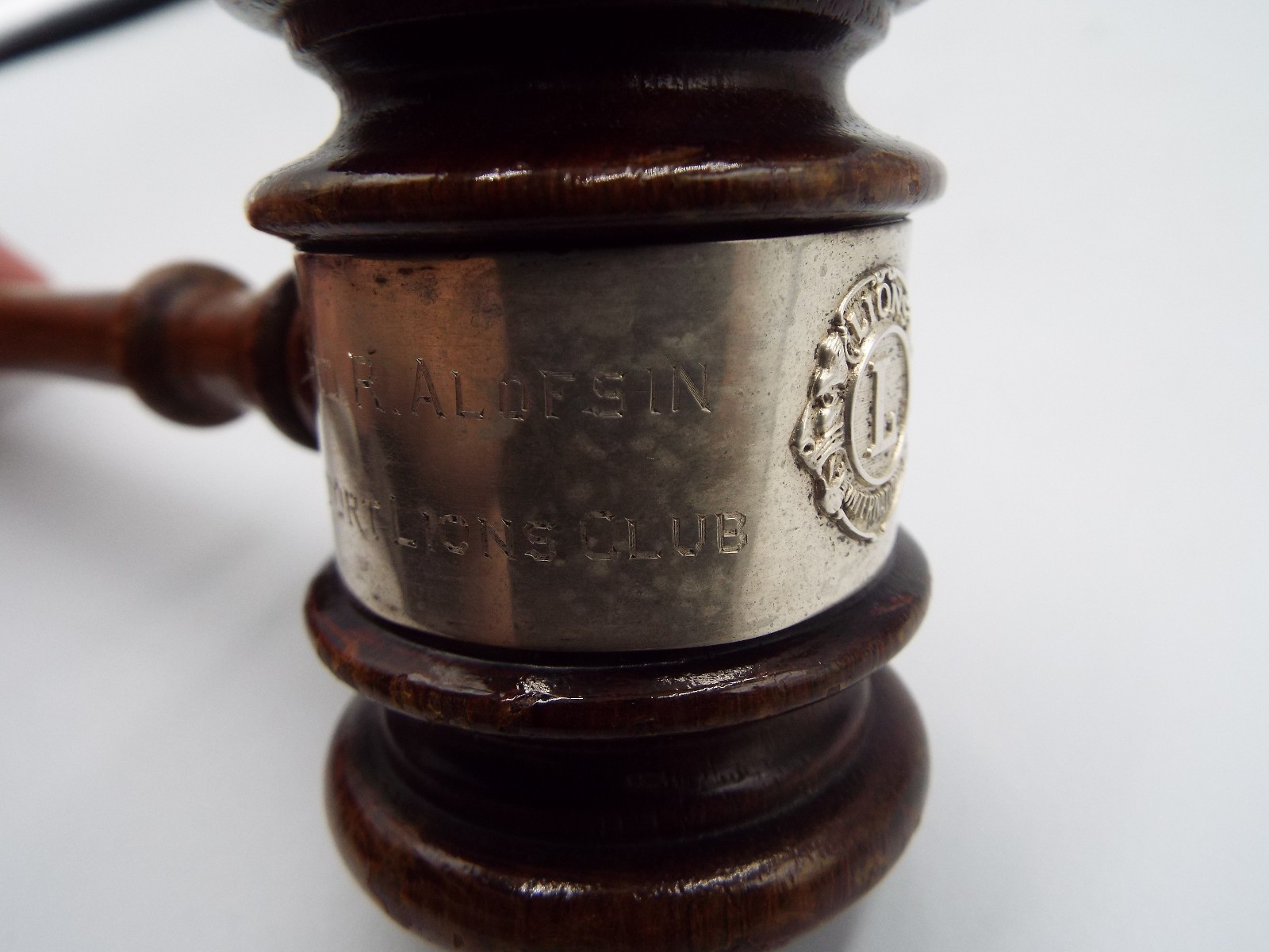 LOINS CLUB Dr. Fred R. Alofsin President 1957-1958 Newport Rhode Island gavel