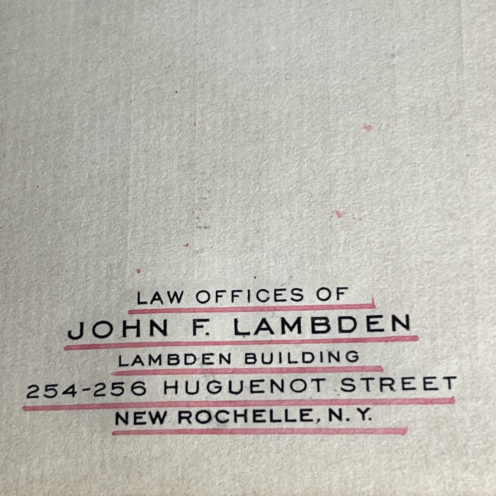 SIGNED STAMPED SEALED Legal BOND Document 1921 NEW ROCHELLE NY Armenian LAMBDEN
