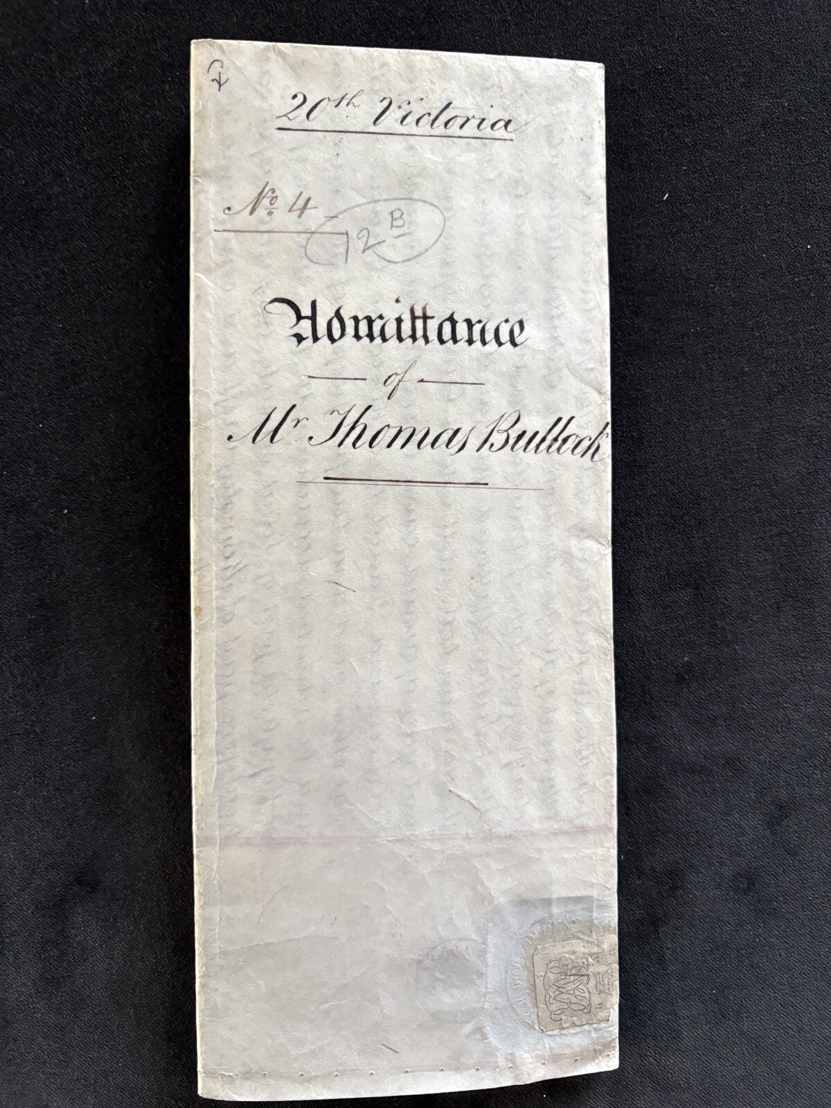 Antique Vellum London England Queen Victoria Era Document 1859 20x 24 Original
