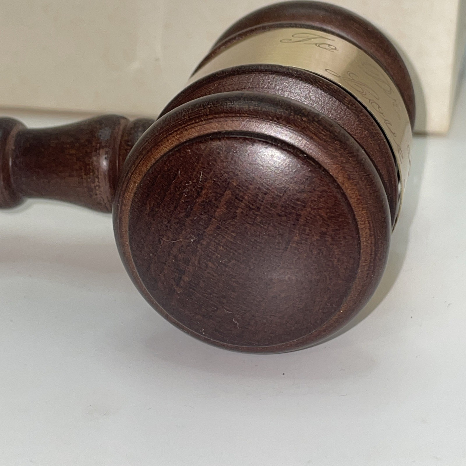 Customized Vintage Gavel made from Walnut & Brass metal Band