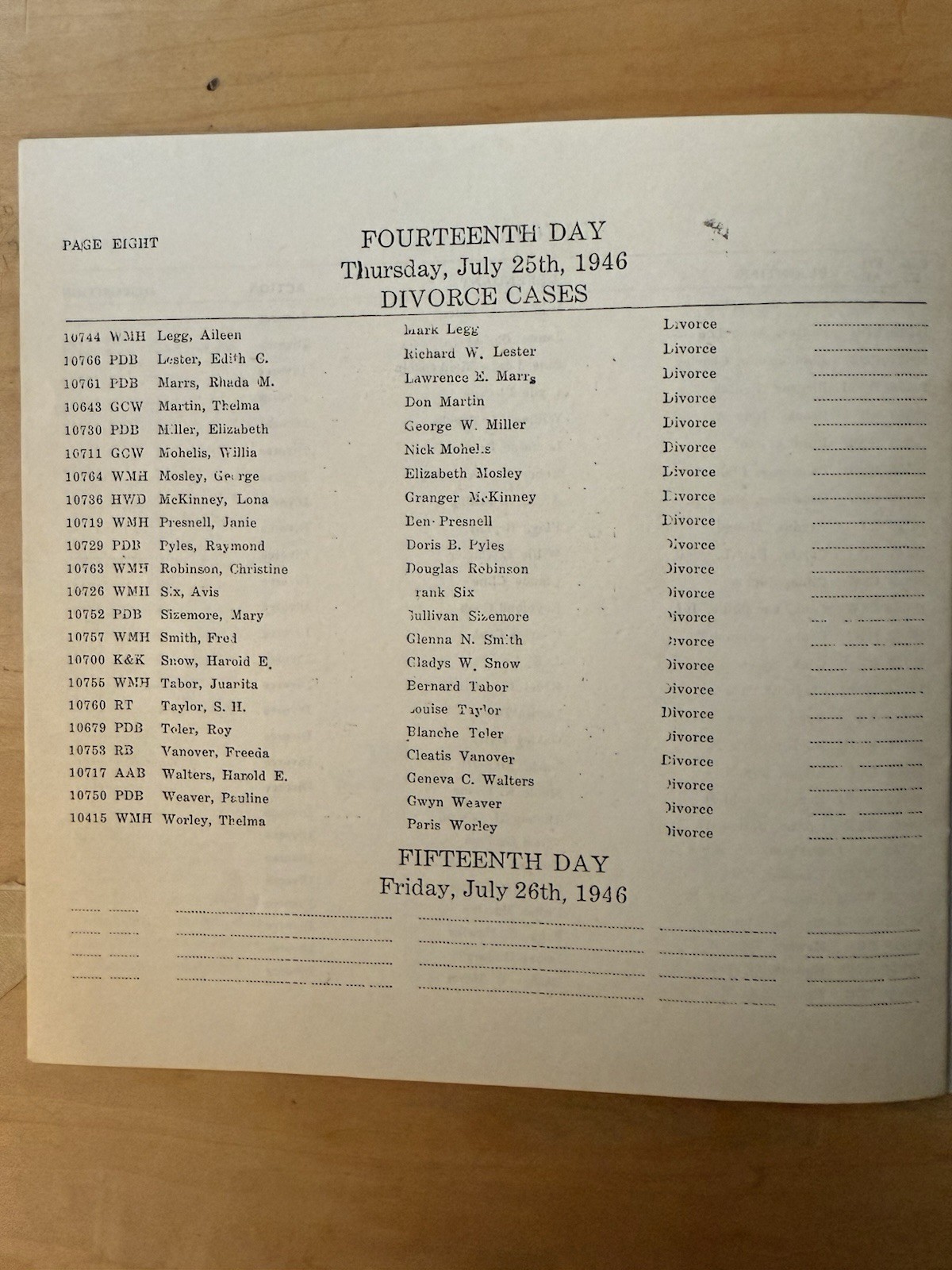 Wyoming County Circuit Court Legal Document 1946 Lawyers & Legal Theme