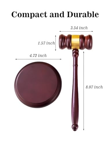 Elegant Wooden Gavel & Sound Block Set – Ideal Gift for Lawyers & Judges