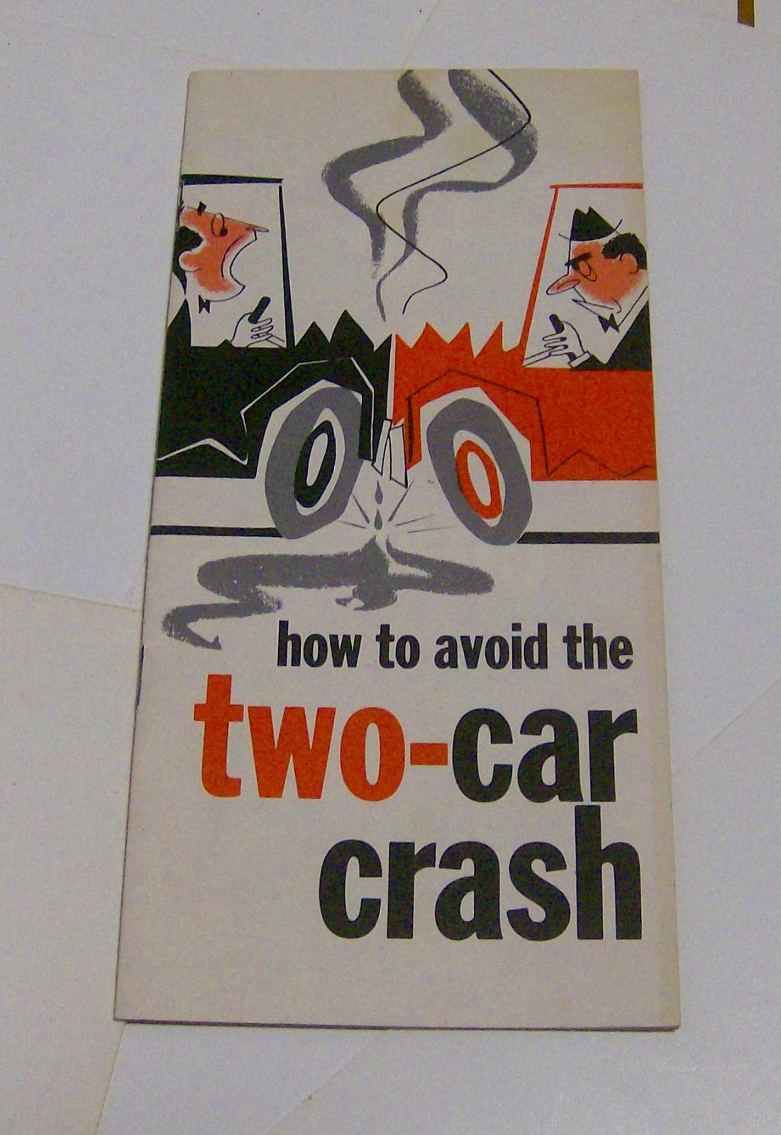 vintage 1960s TRAFFIC National Safety Council brochure TWO CAR CRASH automobile