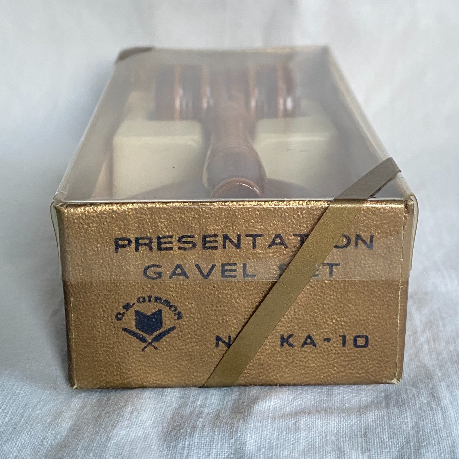 Vintage C.R. Gibson Solid Wood Miniature Gavel & Sound Block