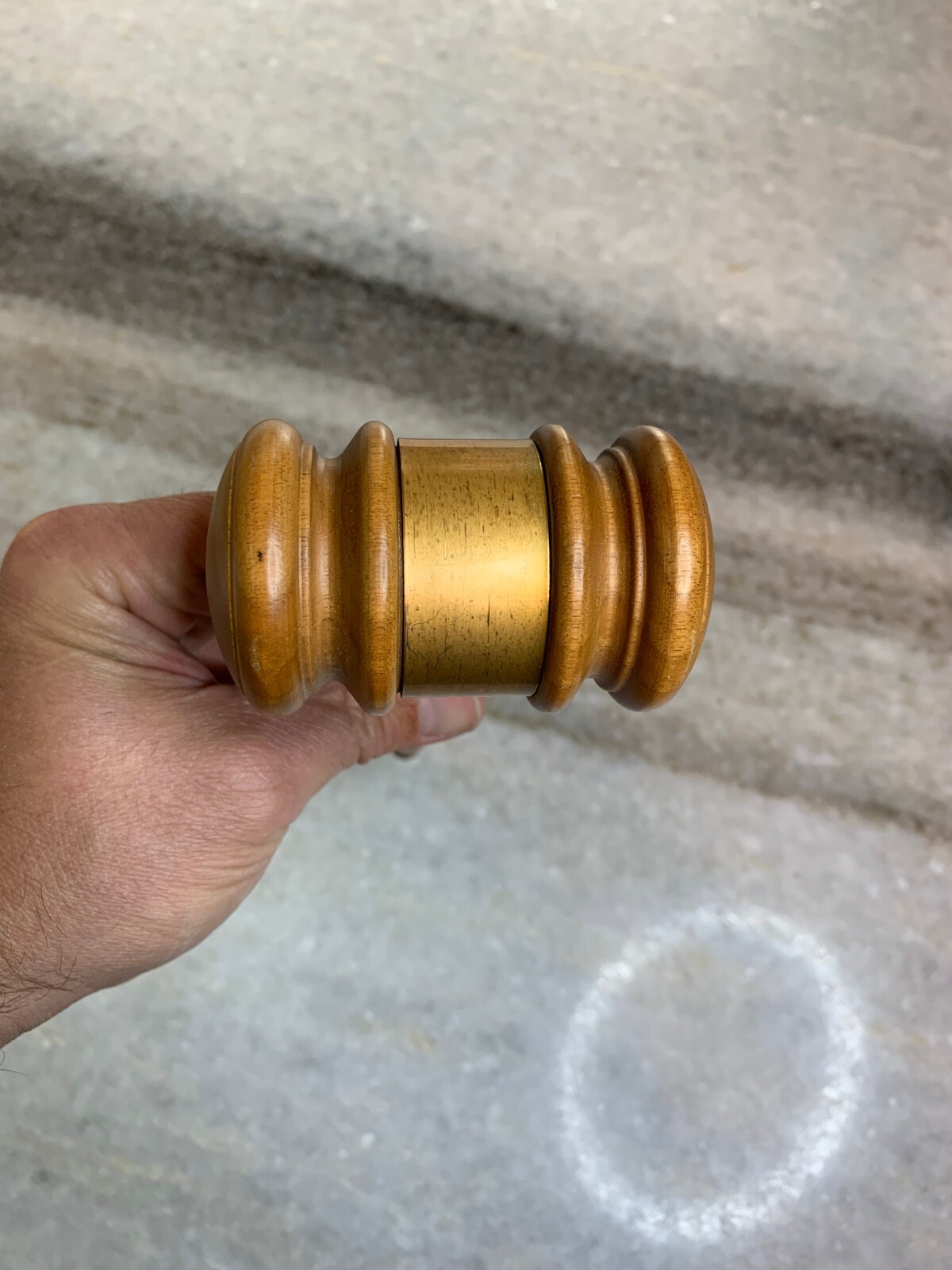 Vintage Hardwood/Wood/Wooden/Copper Ornate/Fine Judge/Lawyer/President GAVEL