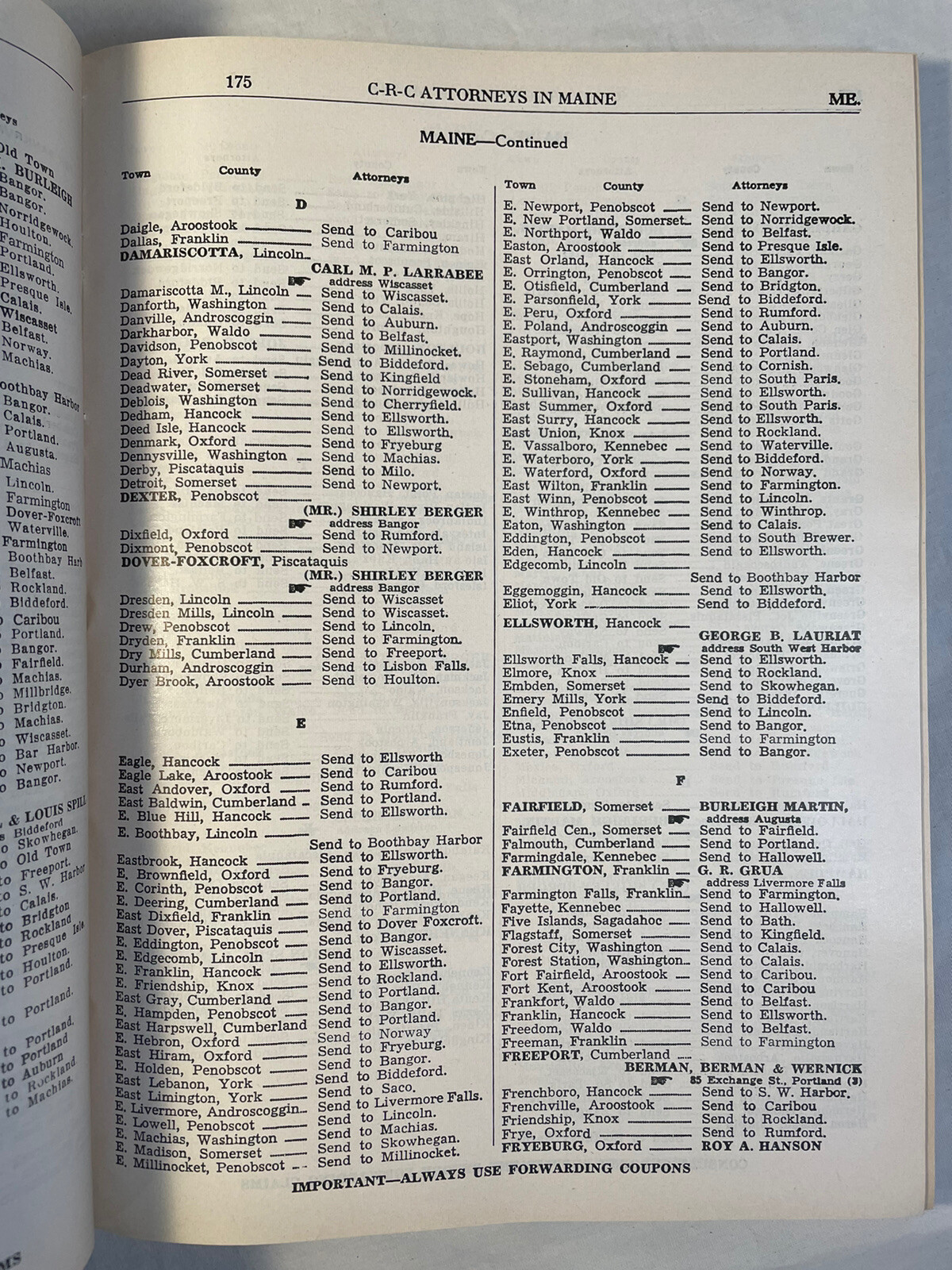 The CRC Law List 1960 Attorney Directory ABA American Bar Association