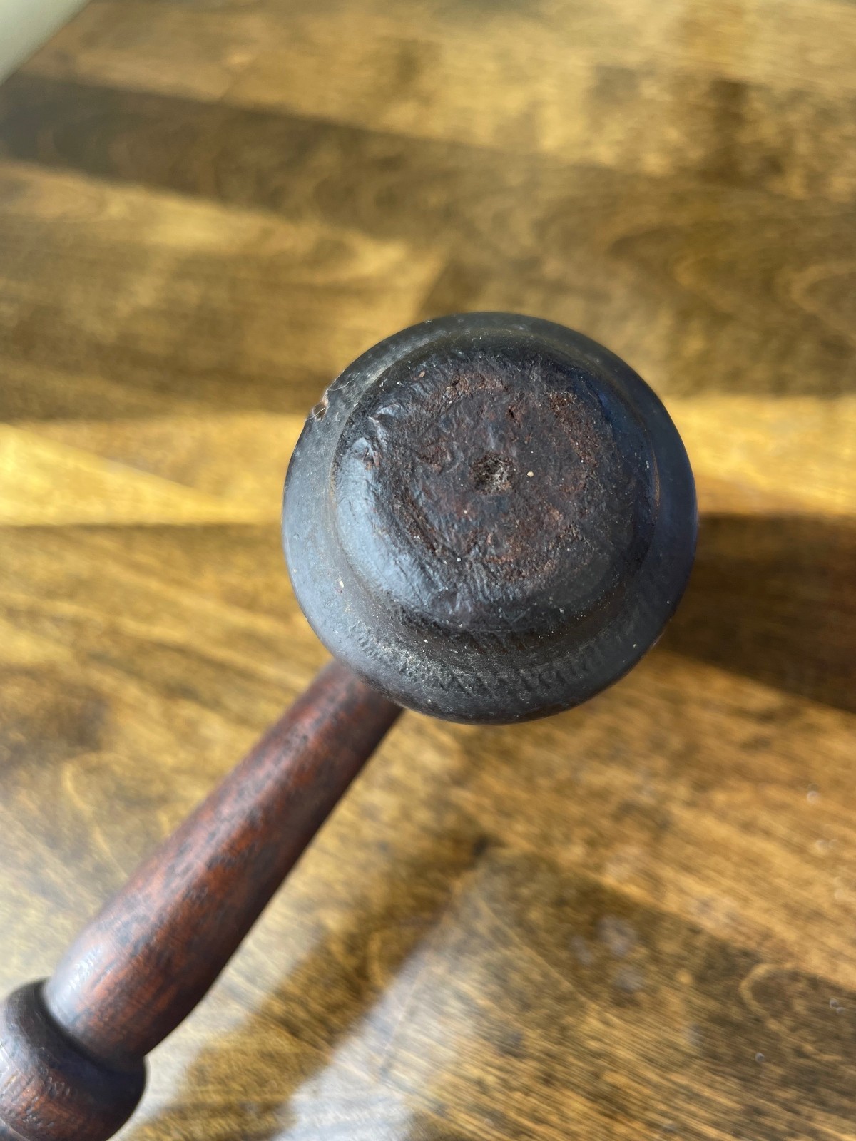 Antique 19th Century Solid Wood Gavel – Large, Hand-Turned