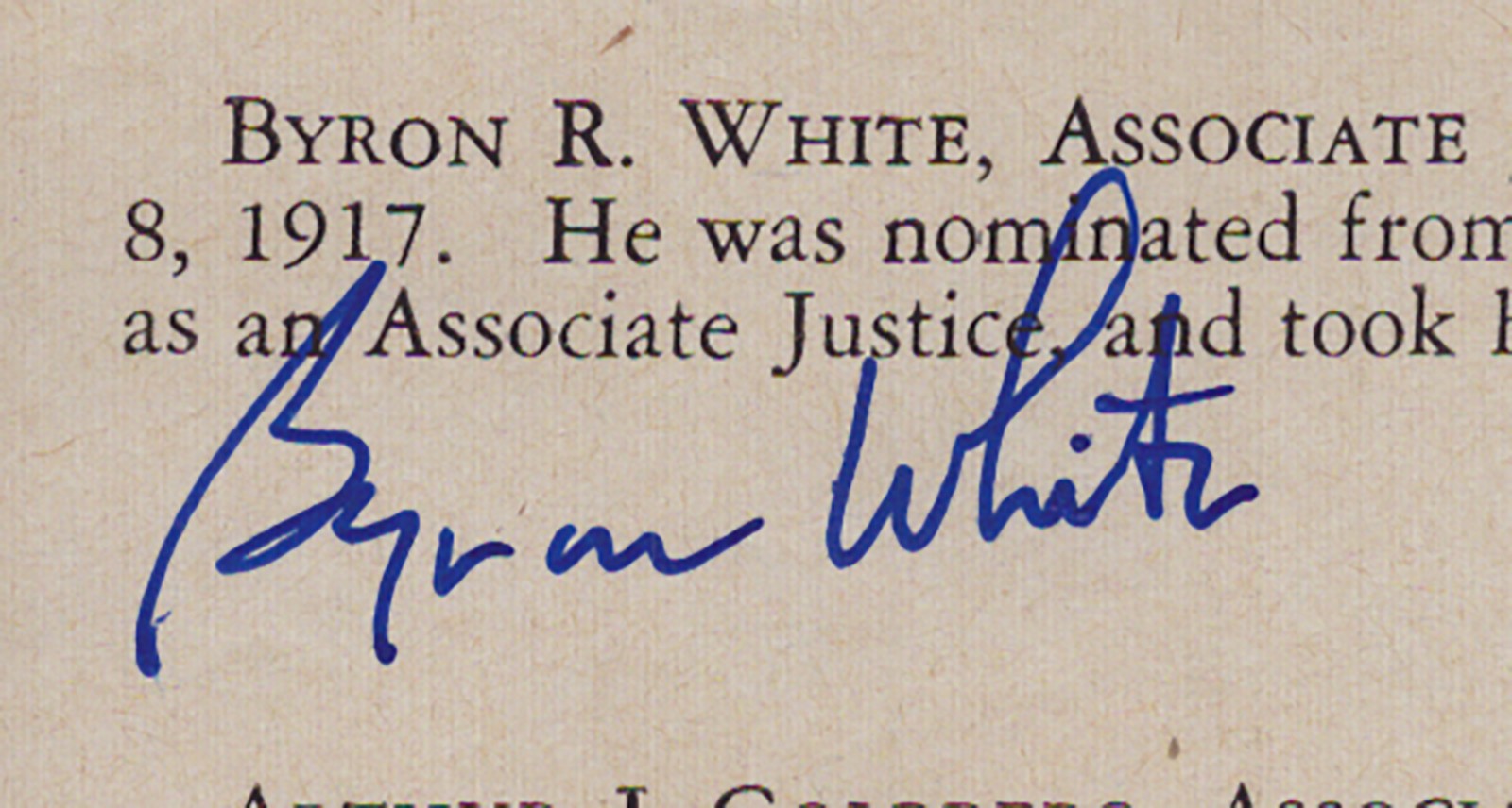 TOM C. CLARK – BIOGRAPHY SIGNED 10/14/1963 WITH CO-SIGNERS