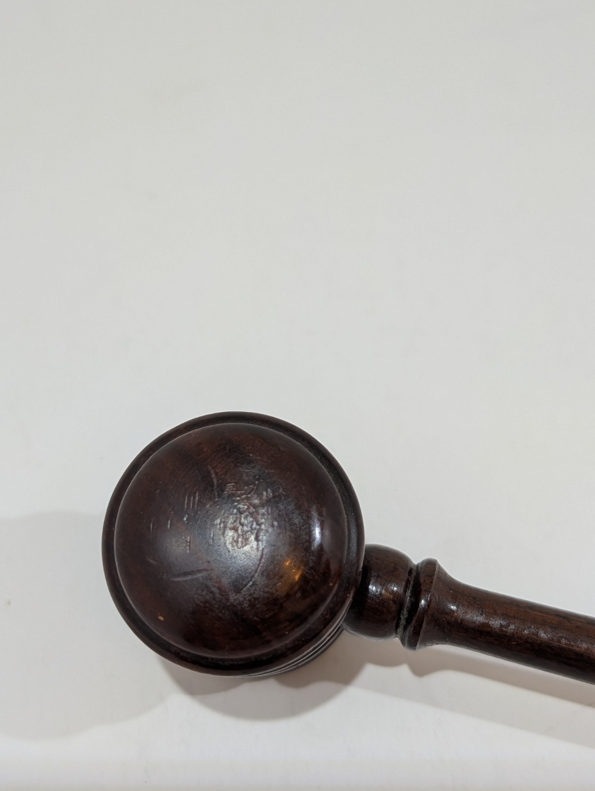 Vtg Wooden Judge Gavel Dark Cherry Brown Lawyers Collectible Mallet