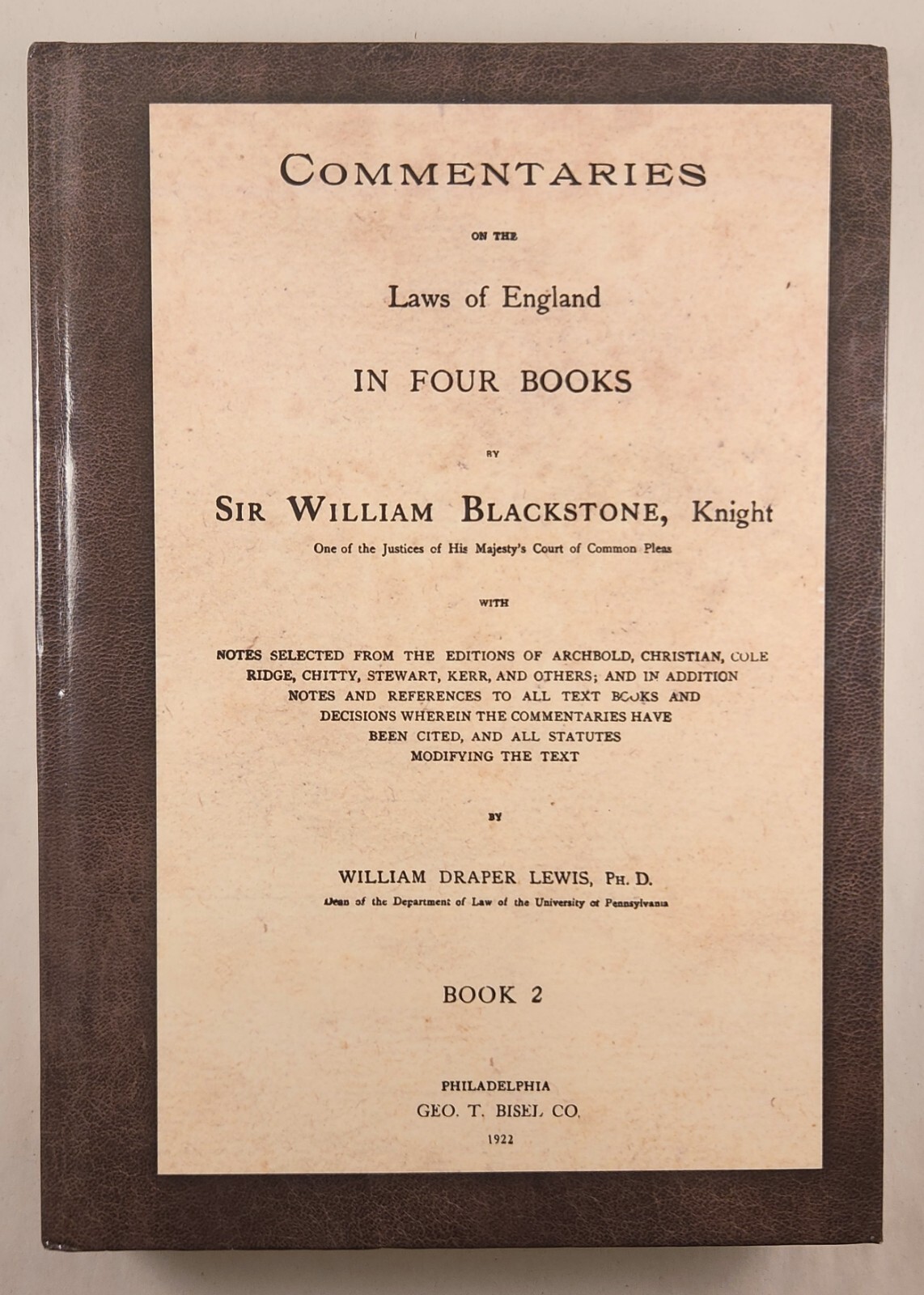 Blackstone’s Commentaries Lewis’ Reference American ed. Lot of 3 of 4 vol Set