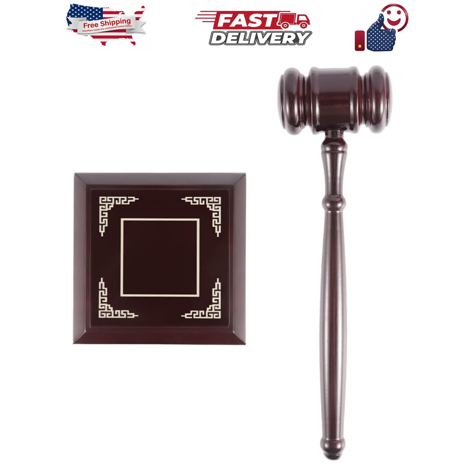 Handmade Wooden Gavel and Block Set Perfect for Lawyer Judge Auction Sale Mee…
