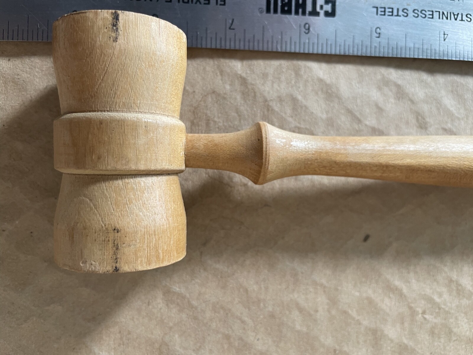 Blonde Light Color Natural turned Wood Gavel Small Mallet Legal Meeting 9 inches