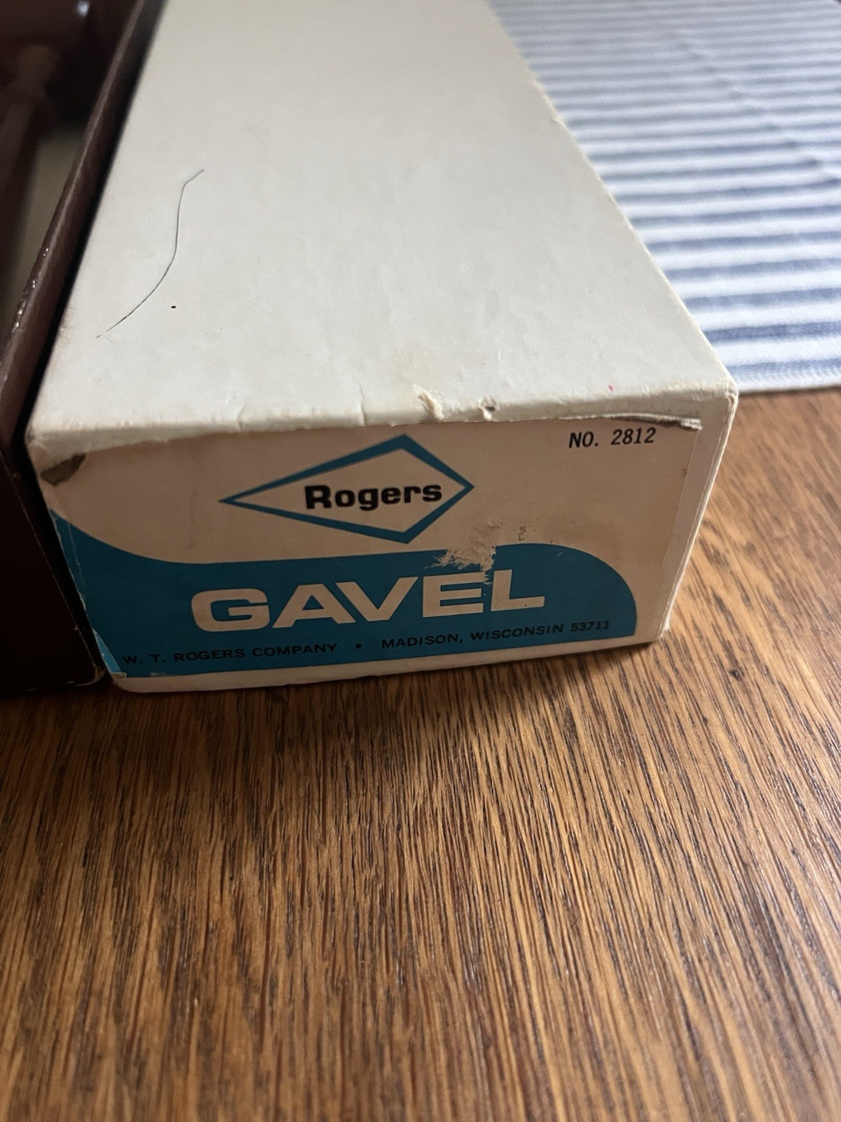 Vintage Gavel 10” W Box Symbol of Leadership with box Rogers Gavel
