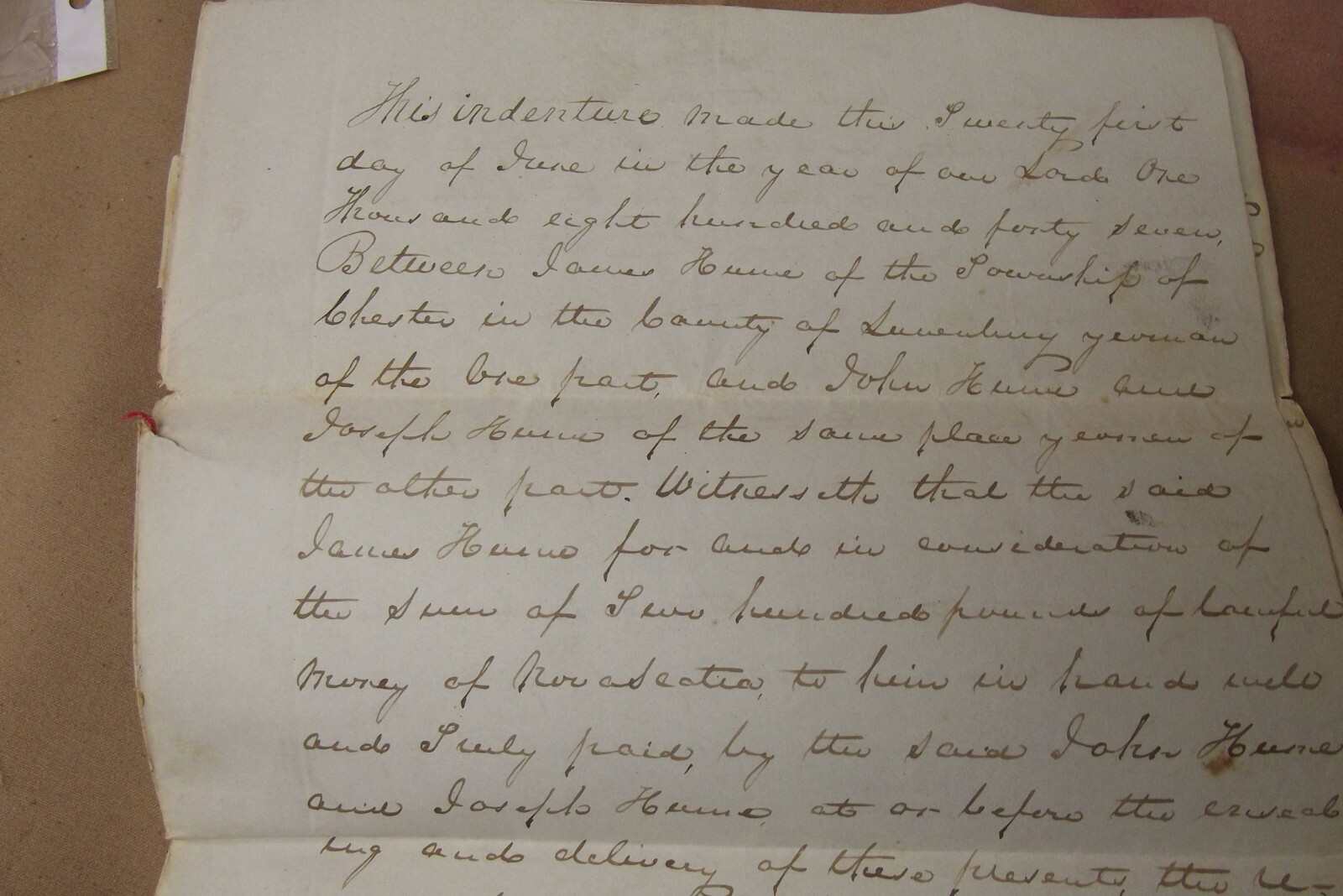 1847 Indenture Deed 186 Acres Land Lunenburg for 200 Pounds Chester Nova Scotia
