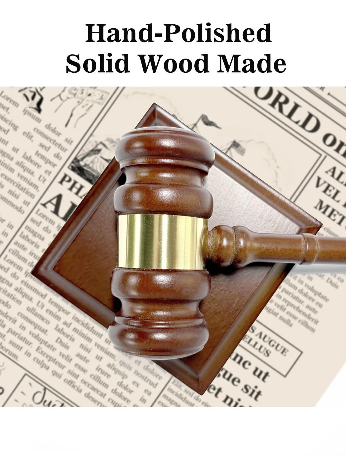 Wooden Gavel & Sound Block Set – Ideal Desk Accessory for Lawyers, Judges, Chair