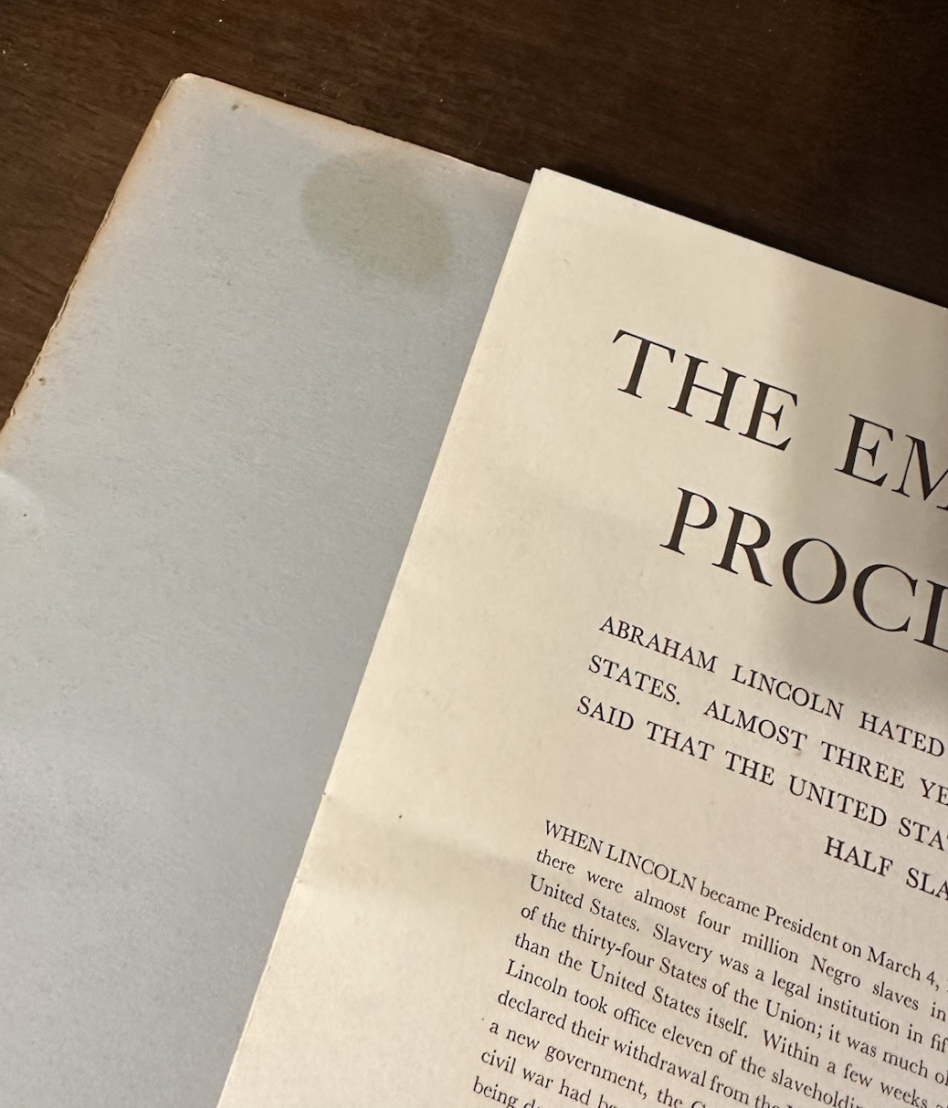 Giant Vintage Emancipation Proclamation Reproduction 1962 US History Lincoln