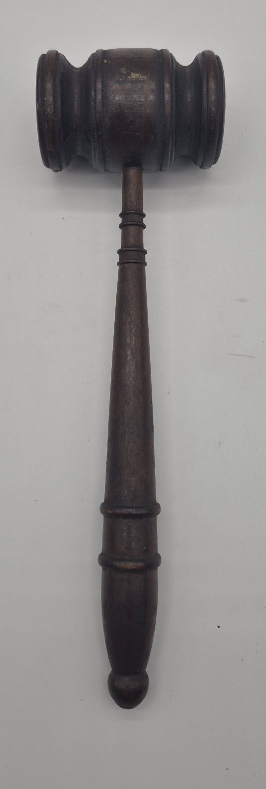 Vtg Gavel Dark Wood Mallet Auctioneer Judge Courthouse Desk Decor 9.5″ Length