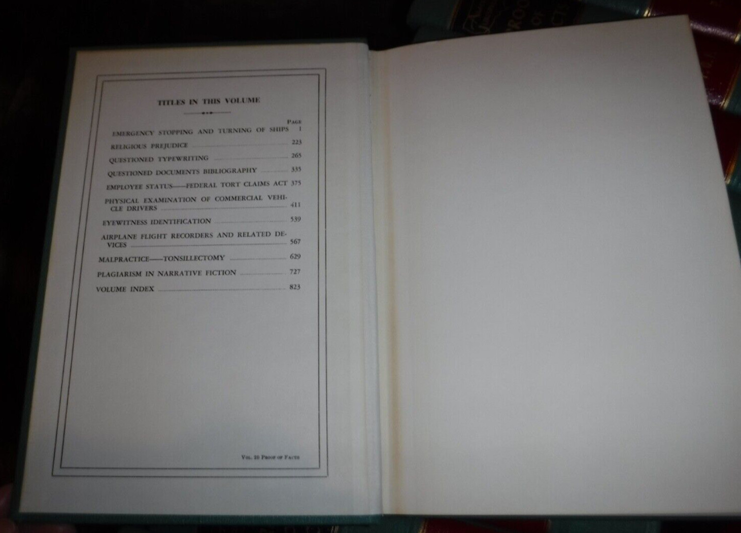 AMERICAN JURISPRUDENCE PROOF OF FACTS VOL 12 – 30 & INDEX : 20 LAW BOOKS