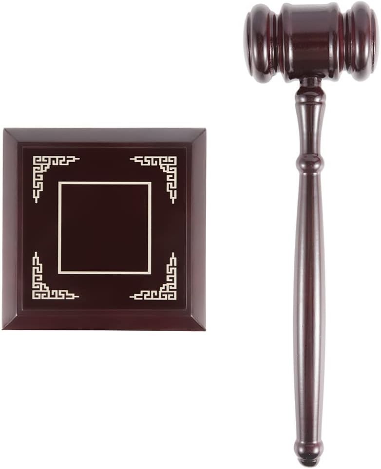 Handmade Wooden Gavel and Block Set Perfect for Lawyer Judge Auction Sale Mee…