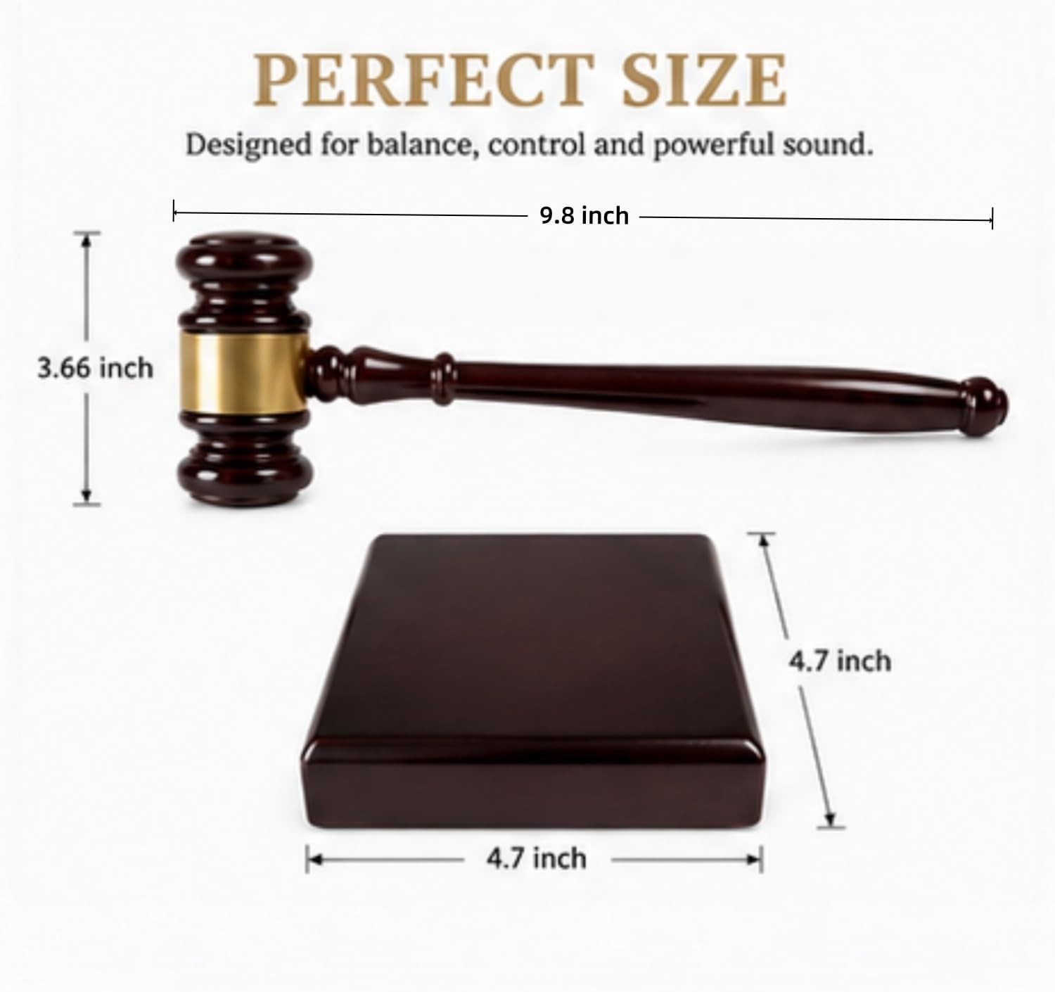 Crafted Hardwood Gavel and Sound Block – Exquisite Desk Accessory for Executives