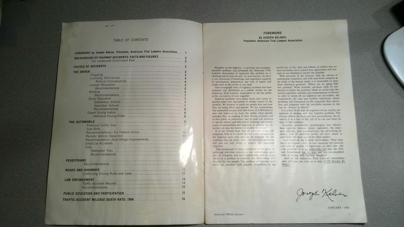 Stop Murder By Motor 1966 American Trial Lawyers Association Highway Slaughter