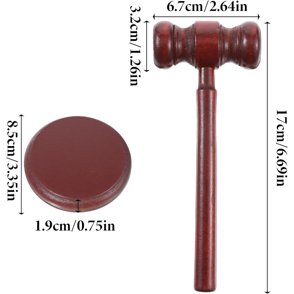 Handmade Wooden Gavel and Sound Block Set for Lawyers Judges Auction Courtroom