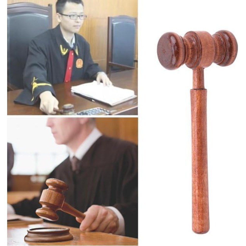 Vintage Wooden Handmade Gavel for Judge Auction Desk Decoration Props Office