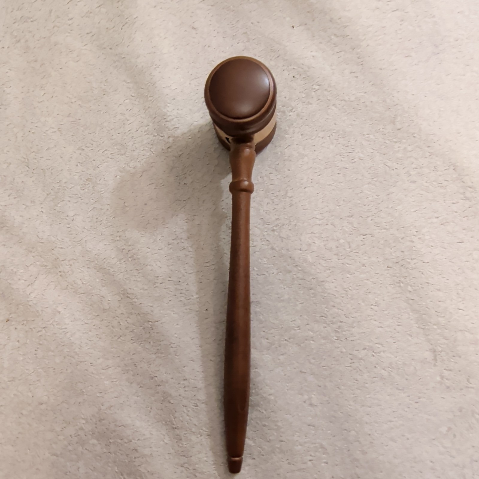 Wooden Judge Gavel with Brass Band Legal Theme