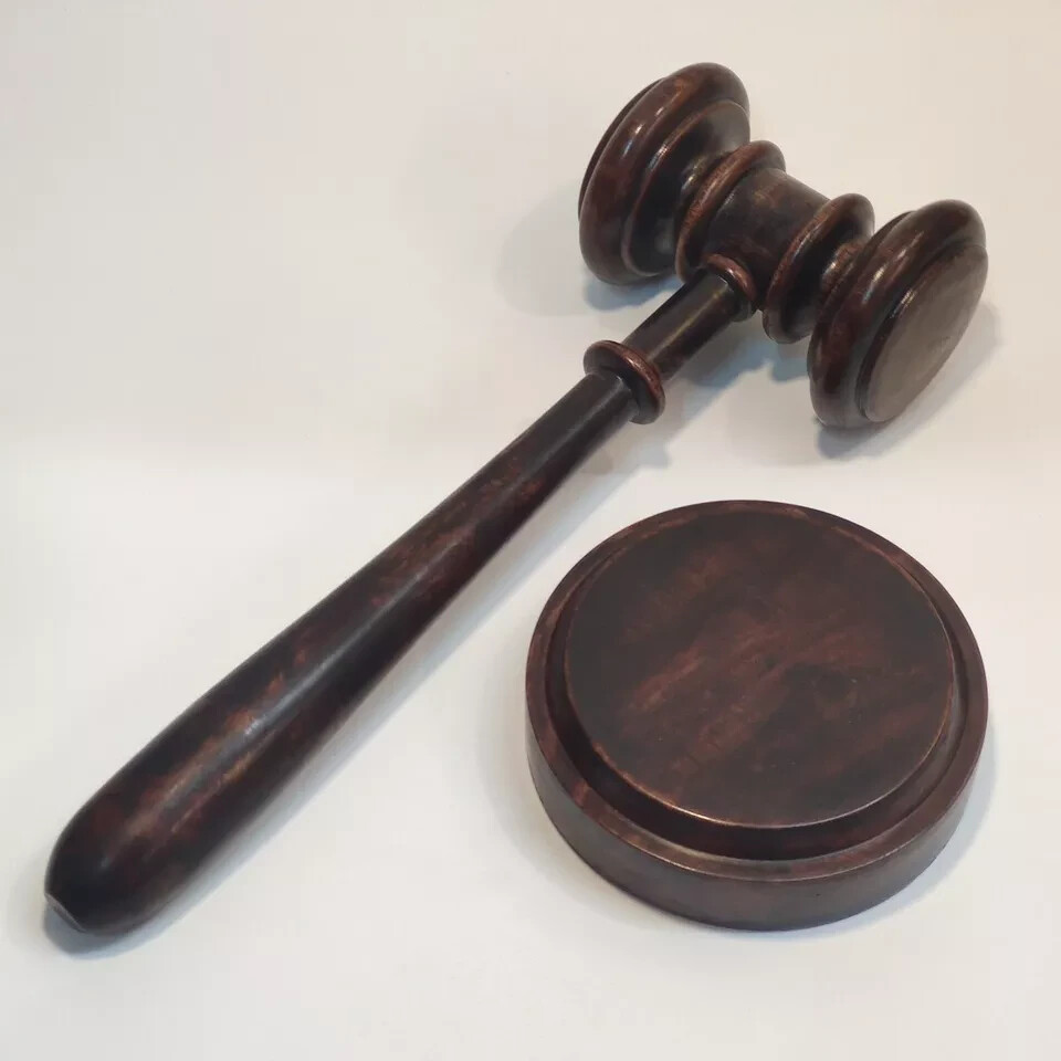 British Lawyer Judge Gavel Hammer Wood Collectible Table Decorative Item