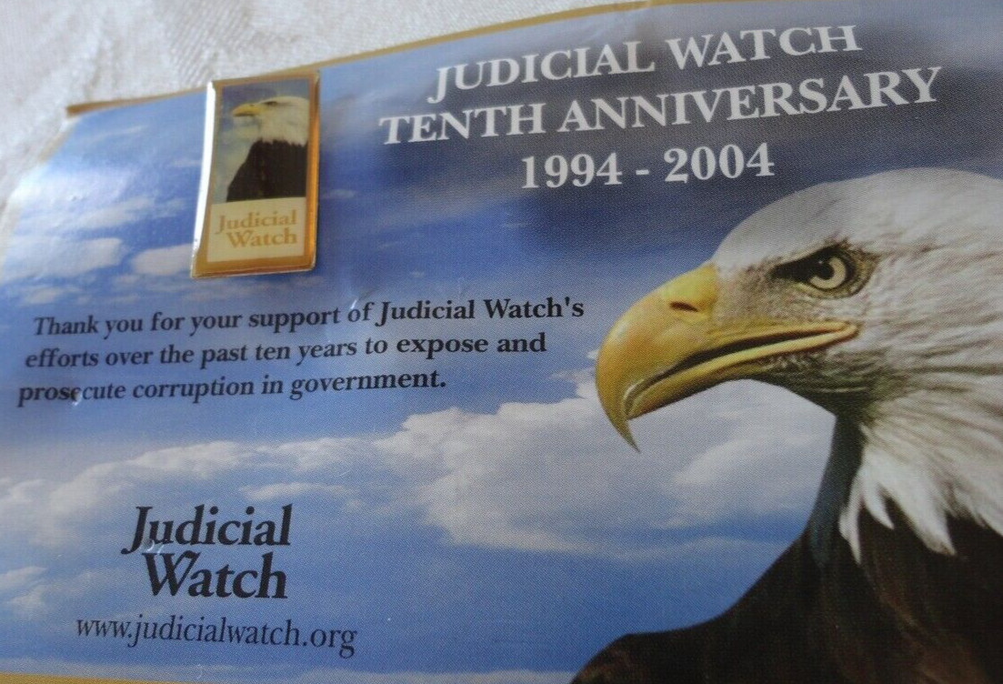 10th Anniversary 1994-2004 Judicial Watch Eagle Lapel Tie Pin 1-1/16″