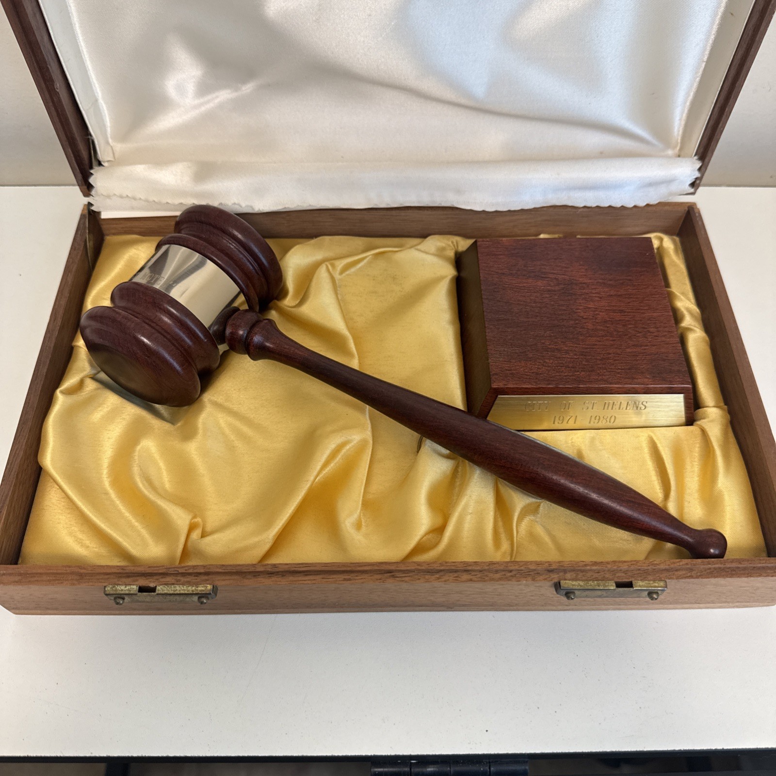 Vintage Judges Gavel St Helens Oregon Mayor Award 1971-1980