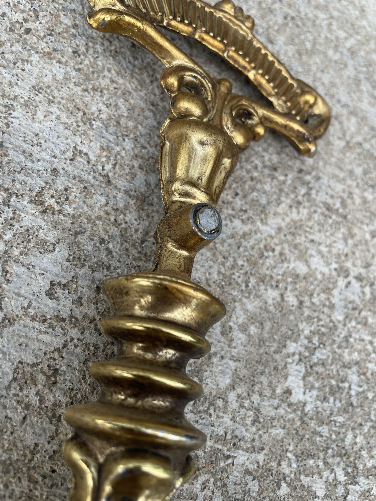 Vintage Cast Metal Arms of Justice Scale Ornate Brass Tone Project For Parts NL