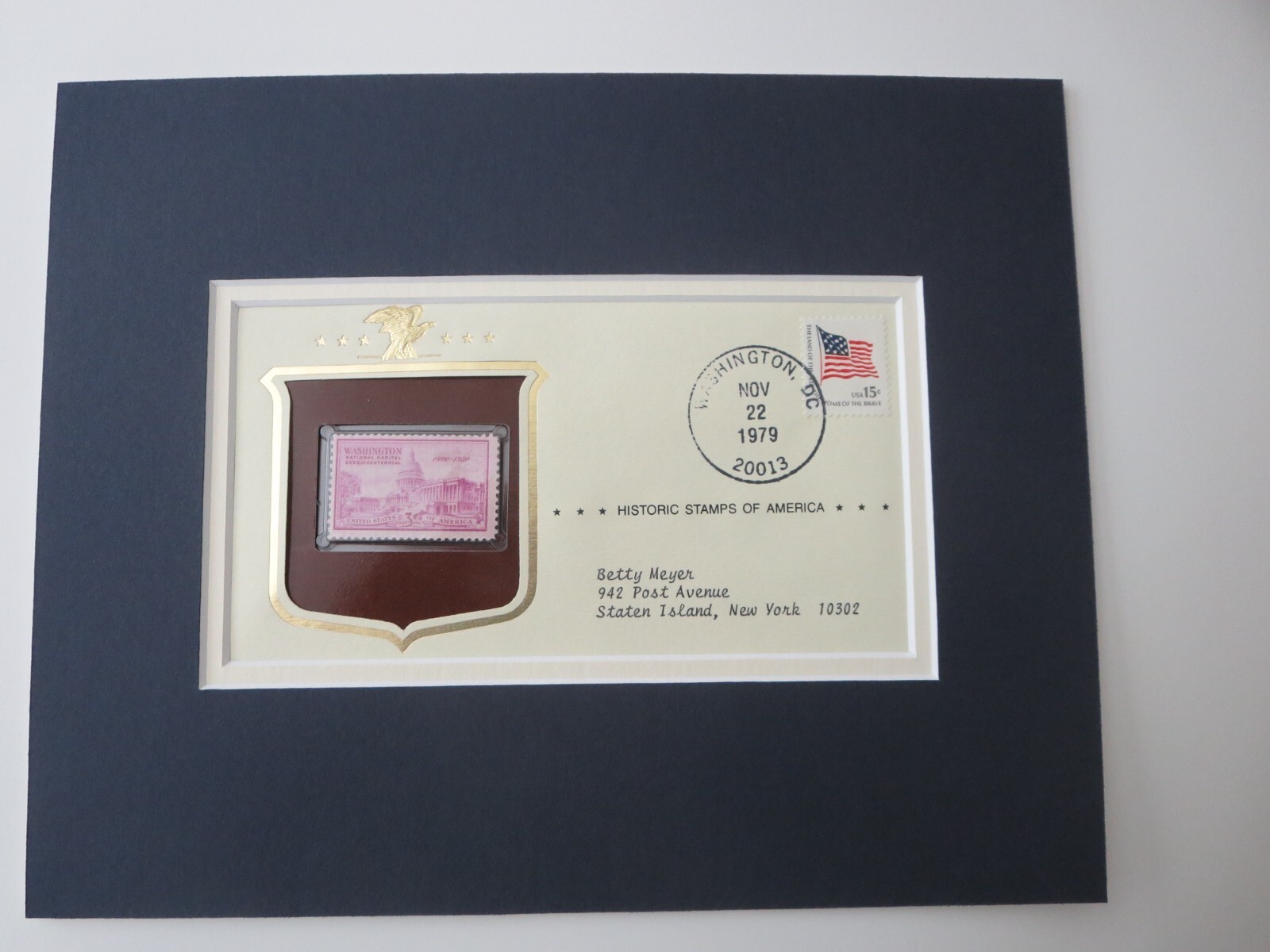 The U.S. Capital and a Commemorative Cover of its own stamp