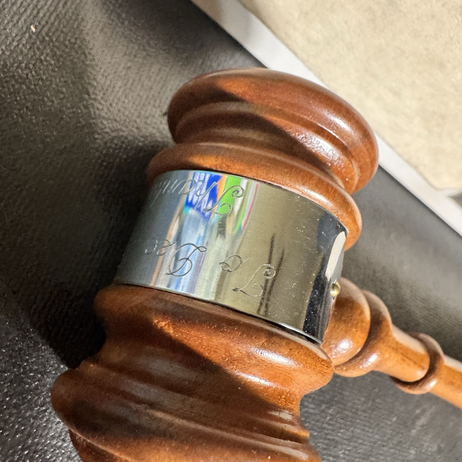 Vintage Drueke Presentation Gavel Wood Engraved Inscribed w/ Box